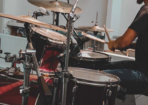 musical instrument black drum set musician